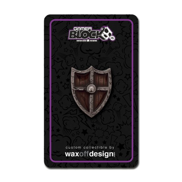 💚 2 for $20 💚 Nerd Block - Shield Gamer Pin - Picture 1 of 4
